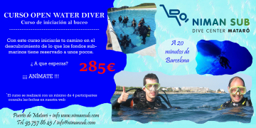 oferta curso open water 285€